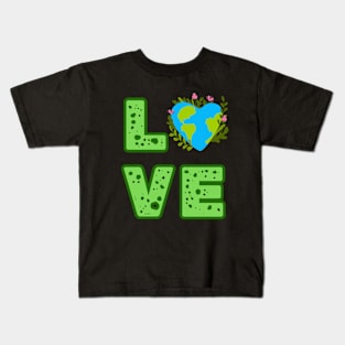 Love World Earth Day 2024 Everyday Kids T-Shirt